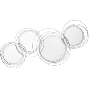 Homcom Metal Wall Art Decorative Mirror Decor Modern Wall Sculpture, Silver Homcom Metal Wall Art Decorative Mirror Decor Modern Wall Sculpture, Silver