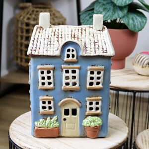 Darthome Blue Garden House Candle Holder Ceramic Hand Painted Summer Tea Light Lantern Darthome Blue Garden House Candle Holder Ceramic Hand Painted Summer Tea Light Lantern