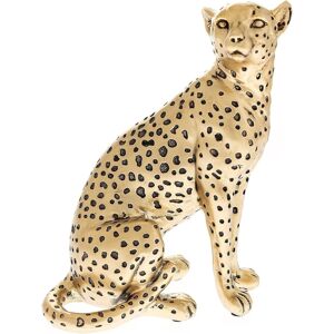 Cheetah Figurine Elegant Gold Effect Sitting Big Cat Statue Ornament Hestia 22cm Cheetah Figurine Elegant Gold Effect Sitting Big Cat Statue Ornament Hestia 22cm
