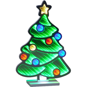 Yöl Infinity Christmas Tree With Baubles Light Up Led Indoor Decoration Green 40cm Yöl Infinity Christmas Tree With Baubles Light Up Led Indoor Decoration Green 40cm