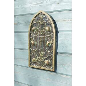 Large Mirror Rustic Design Arch Scroll Ornate Garden Wall Metal 40cm X 24cm Large Mirror Rustic Design Arch Scroll Ornate Garden Wall Metal 40cm X 24cm