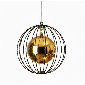 Shop4allsorts Black Christmas Led Ball Light Classic Warm Metal Ball With Gold Bauble 38cm Shop4allsorts Black Christmas Led Ball Light Classic Warm Metal Ball With Gold Bauble 38cm