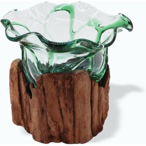 Indonesian Recycled Beer Bottle Glass on Wood - Unique Eco Art Indonesian Recycled Beer Bottle Glass on Wood - Unique Eco Art