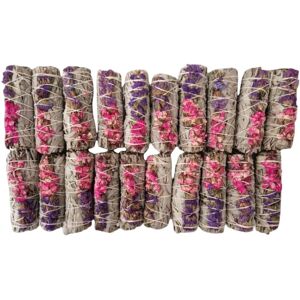 Smudge Stick, White Sage, Purple And Pink Sinuata 4\", Pack Of 20 Smudge Stick, White Sage, Purple And Pink Sinuata 4\", Pack Of 20