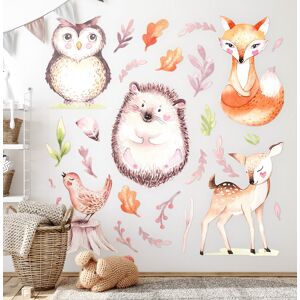 Coloray Stickers Wall Room Art Decoration Decal Woodland Creatures In Pastel Watercolor Coloray Stickers Wall Room Art Decoration Decal Woodland Creatures In Pastel Watercolor