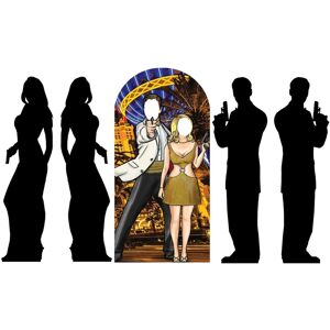 Secret Agent Bond Theme Gold Cardboard Cutout Pack Of 3 Stand In & Silhouettes Secret Agent Bond Theme Gold Cardboard Cutout Pack Of 3 Stand In & Silhouettes