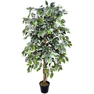 Greenbrokers Premium Artificial Variegated Ficus Tree 160cm Potted Plant, Green Greenbrokers Premium Artificial Variegated Ficus Tree 160cm Potted Plant, Green