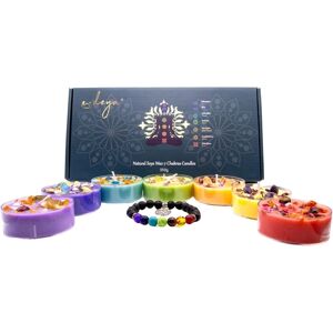 Deya Complete Set Of 7 Chakra Scented Soy Wax Candles Infused With Crystals And Flow Deya Complete Set Of 7 Chakra Scented Soy Wax Candles Infused With Crystals And Flow
