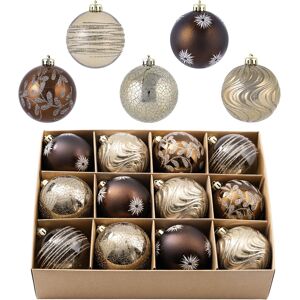 Branded Christmas Tree Decorations Copper Baubles,12pcs 8cm Bronze Luxury Shatterproof B Branded Christmas Tree Decorations Copper Baubles,12pcs 8cm Bronze Luxury Shatterproof B