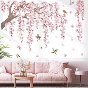 Decalmile Large Pink Flower Tree Branch Wall Decals Cherry Blossom Tree Floral Decalmile Large Pink Flower Tree Branch Wall Decals Cherry Blossom Tree Floral