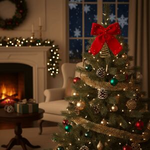 Decorative Velvet Ribbon Bow Luxurious Flocked Christmas Bow Festive Decor Decorative Velvet Ribbon Bow Luxurious Flocked Christmas Bow Festive Decor