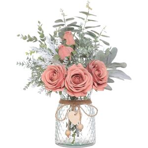 Vierena Faux Flowers Vase,Artificial Silk Roses In Vase, Fake Plant Eucalyptus F Vierena Faux Flowers Vase,Artificial Silk Roses In Vase, Fake Plant Eucalyptus F