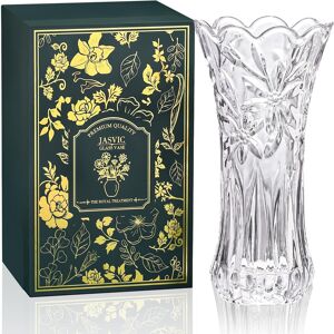 Jasvic 30 Cm Crystal Glass Vase With Premium Gift Box - Large Clear Vases For Flowers, Jasvic 30 Cm Crystal Glass Vase With Premium Gift Box - Large Clear Vases For Flowers,