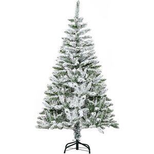 Homcom 5ft Snow Flocked Artificial Christmas Tree - Christmas Tree Homcom 5ft Snow Flocked Artificial Christmas Tree - Christmas Tree