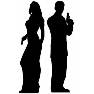 Secret Agent Male And Female Silhouette Double Pack Lifesize Cardboard Cutout Secret Agent Male And Female Silhouette Double Pack Lifesize Cardboard Cutout