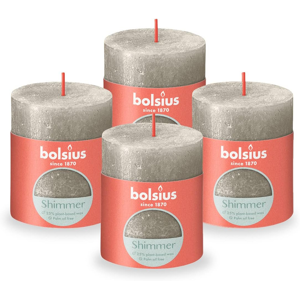 Does Not Apply Rustic Pillar Candle - Shimmer Champagne Silver - Pack Of 4 - Burning Time Of 35 Does Not Apply Rustic Pillar Candle - Shimmer Champagne Silver - Pack Of 4 - Burning Time Of 35