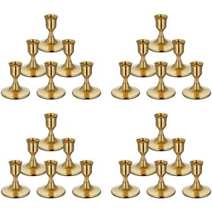Sodial 24pcs Brass Gold Taper Candle Holders, Vintage Metal Candlestick Holders2401 Sodial 24pcs Brass Gold Taper Candle Holders, Vintage Metal Candlestick Holders2401