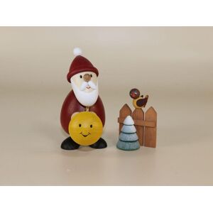 Kunsthandwerk Ullrich Christmas Figure Santa Claus With Lantern And Fence With Bird Wxh 5x9.5cm New Kunsthandwerk Ullrich Christmas Figure Santa Claus With Lantern And Fence With Bird Wxh 5x9.5cm New