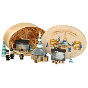 Erzgebirgische Volkskunst Drechslerei Schalling Christmas Decoration Gift Box With Village Seiffen And Carolers Winterly Erzgebirgische Volkskunst Drechslerei Schalling Christmas Decoration Gift Box With Village Seiffen And Carolers Winterly