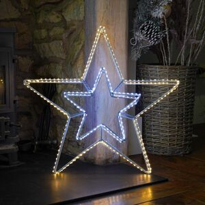 Festive Productions 60cm Christmas Led Star Plug In White & Warm White Light Silhouette Decoration Festive Productions 60cm Christmas Led Star Plug In White & Warm White Light Silhouette Decoration