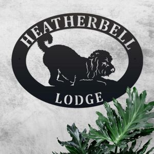 Black Country Metal Works New Black Playful Cockapoo Iron Oval House Name Sign Black Country Metal Works New Black Playful Cockapoo Iron Oval House Name Sign