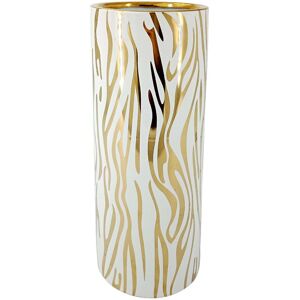 Bps Home Decorative Flower Vase White Gold Ceramic Indoor Home Decor Table Shelf 33cm Bps Home Decorative Flower Vase White Gold Ceramic Indoor Home Decor Table Shelf 33cm