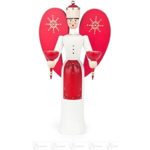 Gro�handel Dregeno Angel White/red Glazed For Candles D=14mm Bxhxt 16.5cm X 28cm X 10cm Erzgebirge Gro�handel Dregeno Angel White/red Glazed For Candles D=14mm Bxhxt 16.5cm X 28cm X 10cm Erzgebirge