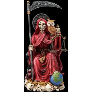 Figuren Shop Gmbh Sitting Santa Muerte Figure Red - Decorations Gothic Reaper Figurine 23cm Figuren Shop Gmbh Sitting Santa Muerte Figure Red - Decorations Gothic Reaper Figurine 23cm