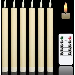 Eldnacele Led Taper Candles Flickering With Timer, Battery Operated Flameless T Eldnacele Led Taper Candles Flickering With Timer, Battery Operated Flameless T