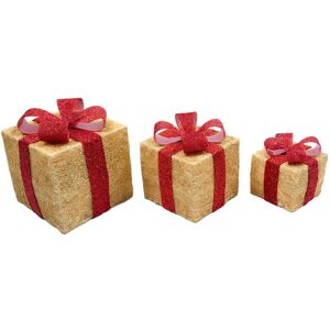 Shatchi LED Christmas Gift Boxes Set of 3 - Indoor Festive Decor Shatchi LED Christmas Gift Boxes Set of 3 - Indoor Festive Decor
