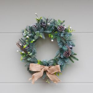 Festive Productions 45cm Christmas Wreath For Front Door Garland White Berry & Hessian Decoration Festive Productions 45cm Christmas Wreath For Front Door Garland White Berry & Hessian Decoration