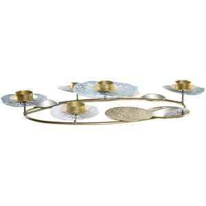 Candle Holder Dkd Home Decor Mirror Golden Metal Mint Waterlily [54 X 33 X 8 Candle Holder Dkd Home Decor Mirror Golden Metal Mint Waterlily [54 X 33 X 8