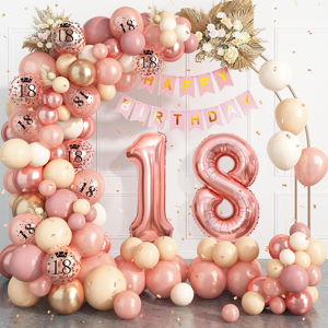 Does Not Apply 18th Birthday Decorations For Girls,Rose Gold 18th Birthday Balloon Arch Garland Does Not Apply 18th Birthday Decorations For Girls,Rose Gold 18th Birthday Balloon Arch Garland