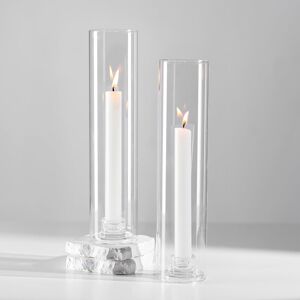 Hewory Hurricane Glass Candle Holders: Set Of 2 Clear Candle Sticks Holder For Hewory Hurricane Glass Candle Holders: Set Of 2 Clear Candle Sticks Holder For