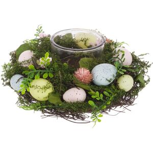 Floral Silk Speckled Egg And Foliage Design Candle Holder Spring Themed Homeware Accessory Floral Silk Speckled Egg And Foliage Design Candle Holder Spring Themed Homeware Accessory