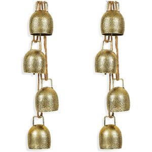 Sodial 3x(2sets Christmas Bells Metal Rustic Hanging Bells With Ropes Vintage9888 Sodial 3x(2sets Christmas Bells Metal Rustic Hanging Bells With Ropes Vintage9888