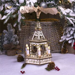 Sthelens Christmas Pyramid 50cm Rotating Traditional 1 Level German Xmas Windmill Winter Sthelens Christmas Pyramid 50cm Rotating Traditional 1 Level German Xmas Windmill Winter