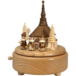 Erzgebirgische Volkskunst Drechslerei Schalling Music Box With Church Carolers Natural Bxhxt 13x16x13cm New Mechanism Erzgebirgische Volkskunst Drechslerei Schalling Music Box With Church Carolers Natural Bxhxt 13x16x13cm New Mechanism