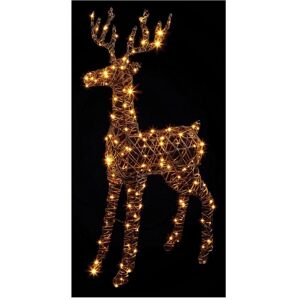 Christmas Crackers 1 Metre Lit Rattan Stag With Colour Switch Indoors & Outdoors Xmas Decoration Christmas Crackers 1 Metre Lit Rattan Stag With Colour Switch Indoors & Outdoors Xmas Decoration