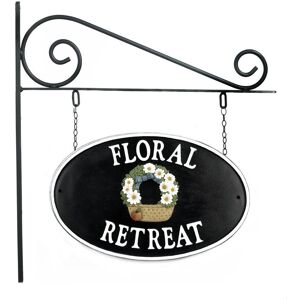 Black Country Metal Works "Flower Basket" Double-Sided Cast Iron-Effect House Name Sign Black Country Metal Works "Flower Basket" Double-Sided Cast Iron-Effect House Name Sign