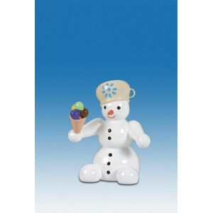 Kde-Kunstgewerbliche Drechslerei Ellmann Wood Figure Christmas Figure Snowman Sitting With Ice Height Approx 6.5 Cm New Kde-Kunstgewerbliche Drechslerei Ellmann Wood Figure Christmas Figure Snowman Sitting With Ice Height Approx 6.5 Cm New