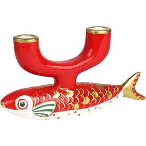 Talking Tables Ceramic Candlestick Holder Taper Candle Stand Indoor Red And Gol Talking Tables Ceramic Candlestick Holder Taper Candle Stand Indoor Red And Gol