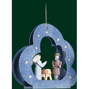 Erzgebirgische Volkskunst Richard Glässer Gmbh Christmas Tree Ornament Clouds Holy Family Tree Trunk New 13403 Erzgebirgische Volkskunst Richard Glässer Gmbh Christmas Tree Ornament Clouds Holy Family Tree Trunk New 13403