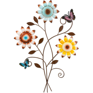 Does Not Apply Metal Sunflower Wall Decor With Butterfly 3d Colorful Outdoor Wall Art Fence Dec Does Not Apply Metal Sunflower Wall Decor With Butterfly 3d Colorful Outdoor Wall Art Fence Dec