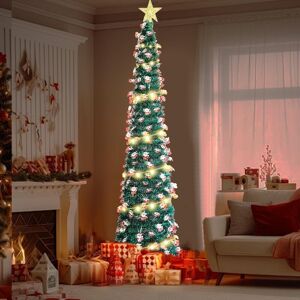Tefola 5ft Collapsible Christmas Tree, Pop Up Artificial Christmas Tree With 50 Lights Tefola 5ft Collapsible Christmas Tree, Pop Up Artificial Christmas Tree With 50 Lights