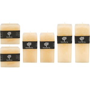 Nicola Spring 6x Square Vanilla Pillar Candles Large Scented Single Wick 3 Sizes Cream Nicola Spring 6x Square Vanilla Pillar Candles Large Scented Single Wick 3 Sizes Cream