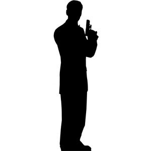 Secret Agent James Bond Silhouette Style Cardboard Cutout Great For Spy Party Secret Agent James Bond Silhouette Style Cardboard Cutout Great For Spy Party