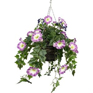 Greenbrokers Hanging Basket, Rattan, Pink And Purple, 30cm Greenbrokers Hanging Basket, Rattan, Pink And Purple, 30cm