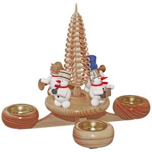 Fa. Volker Zenker Erzgebirgische Volkskunst Christmas Decoration Advent Candle Holder With Snowmen Colorful 22.5x22.5x22.5cm Fa. Volker Zenker Erzgebirgische Volkskunst Christmas Decoration Advent Candle Holder With Snowmen Colorful 22.5x22.5x22.5cm