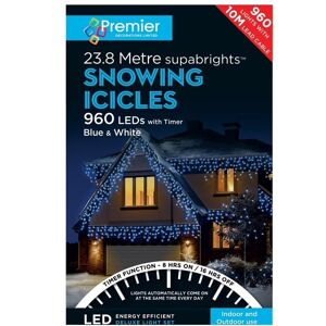 Premier Decorations 960 Led Icicle Snowing Christmas Lights - Blue & White Premier Decorations 960 Led Icicle Snowing Christmas Lights - Blue & White